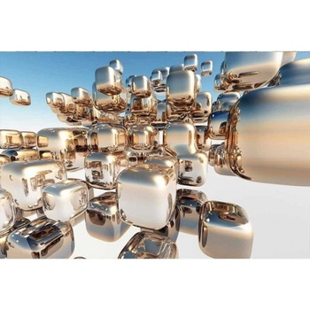 DIMEX ART s. r. o Флизелинов фототапет сребърни кубчета 375 x 250 см