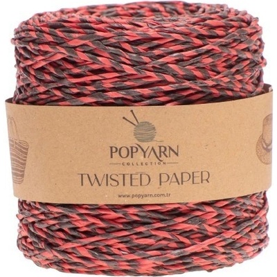 POPYARN Papírová příze Twisted paper B508 - červená, 250g 255m