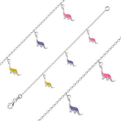 Šperky eshop brontosaurus s růžovou žlutou a fialovou glazurou G18.30