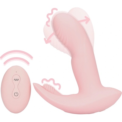 Loveline Носим вибратор с движение имитиращо пръст и дистанционно управление - Cherry Chiffon