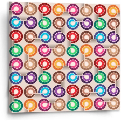 Sablio Obraz Barevné spirály - 110x110 cm