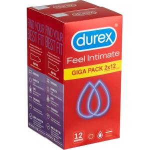 Durex Feel Intimate - тънки презервативи - опаковка 2x12 броя - lovesexshop