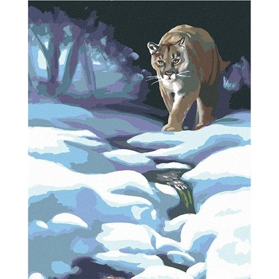 zuty Malování Podle Čísel Puma Ve Sněhu D. Rusty Rust 40 x 50 Cm Plátno Rám