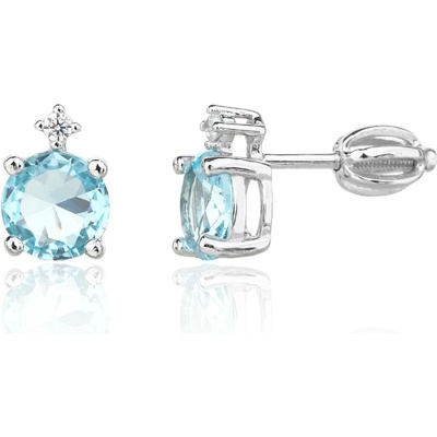 Jan Kos jewellery Stříbrné náušnice s akvamarínem MHT-8067/S