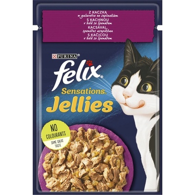 Felix Sensations Jellies s kačicou so špenátom v želé 85 g