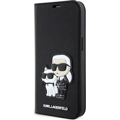 KARL LAGERFELD Калъф Karl Lagerfeld KLBKP14LSANKCPK за iPhone 14 Pro 6.1", черен / черен, Saffiano Karl & Choupette (KF001613-0)