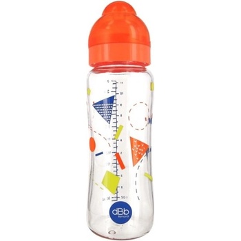 dBb Remond sklenená fľaša so širokým hrdlom Geometria oranžová 330 ml