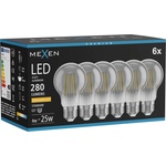 Mexen Vintis 6x LED филаментна крушка E27, A60, 4W, Топло - 2200K, 280 lm, дим - L150-E27-0422-70x06 (L150-E27-0422-70x06)