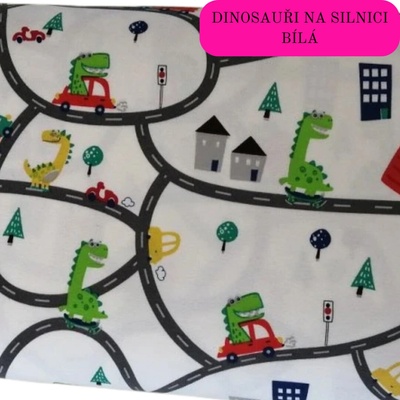 Šátek Dinosauři na silnici bílá