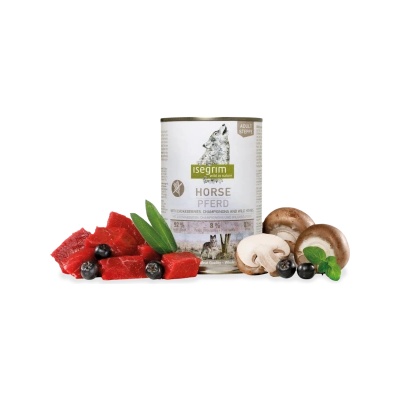 isegrim консерва за кучета с конско, арония и гъби 400gr