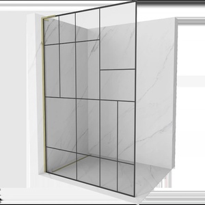 Mexen Kioto L стена за душ кабина Walk-in 70 x 200 cm, черен модел, златен - 800-070-103-50-78 (800-070-103-50-78)