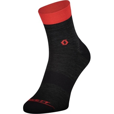 Scott Sock Trail Quarter dk gry/fy rd