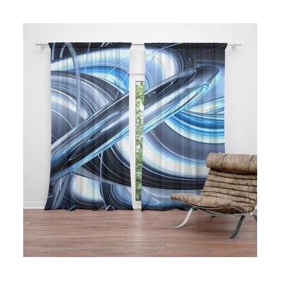 Sablio Závěsy Modrá abstrakce: 2 ks - 140x250 cm - Sablio