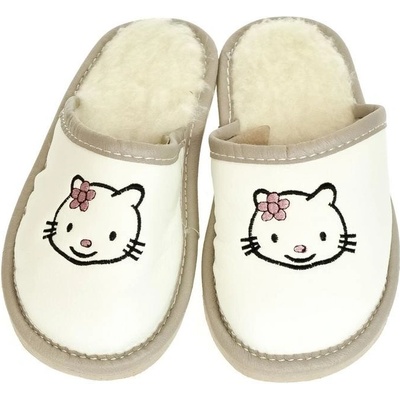 Papuče AHOJ KITTY biele