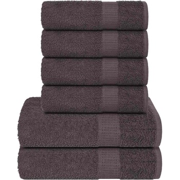 vidaXL Комплект кърпи от 6 части FROGN aнтрацит 100% памук (137079)