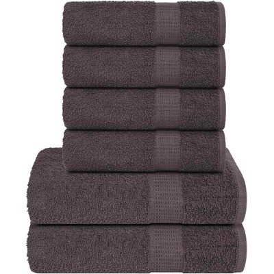 vidaXL Комплект кърпи FROGN от 6 части Антрацит 360 г/м2 (137079)