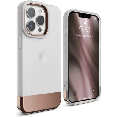 elago Glide Case - удароустойчив силиконов (TPU) калъф за iPhone 13 Pro (мат-розово злато)