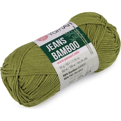 Pletací příze Jeans Bamboo 50 g Varianta: 10 (137) zelená sv., Balení: 1 ks 51218/126201/238702