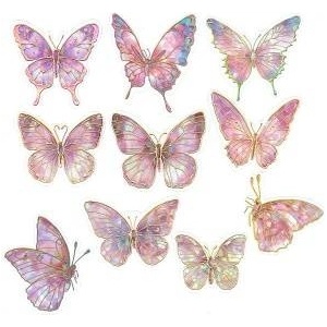 Titanum Craft-fun Sticker (label) Craft-Fun Series Pink Butterflies Foil Stickers Titanum (25CR002)