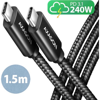 Axagon BUCM2-CM15AB USB-C USB-C, 1.5m, černýt, čierny