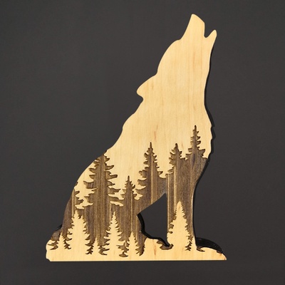 Amadea dřevěná dekorace vlk masivní dřevo 12 x 87 cm český výrobek