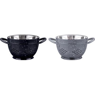 MagicHome Cedník s mísou MagicHome, 15,5 cm, s rukojetí, kulaté otvory, nerez, sada 2 ks