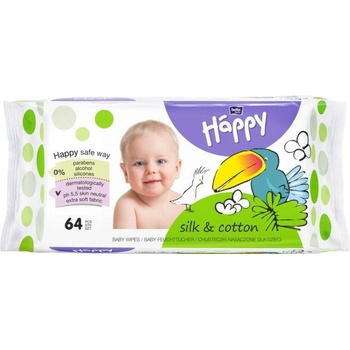 Bella Happy Baby čisticí ubrousky Hedvábí a Bavlna 4 x 64 ks