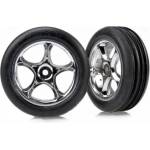 Traxxas колело 2.2", диск Tracer сребърен, гума Ribbed (2)