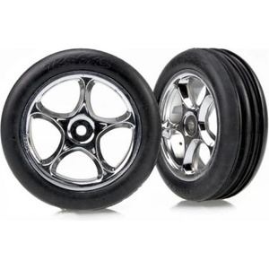 Traxxas колело 2.2", диск Tracer сребърен, гума Ribbed (2)