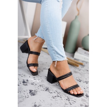 Riccon Дамски чехли с ток 0012222 - Черни #325878 (325878_Черно)