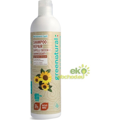 Greenatural Regeneračný šampón pre suché a poškodené vlasy bambucké maslo a slnečnicový olej BIO 400 ml