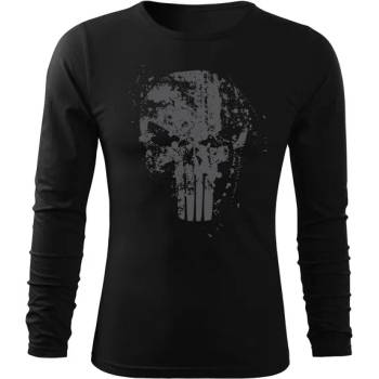 DRAGOWA FIT-T Тениска с дълъг ръкав Frank The Punisher, черна, 160 г/м2 (11329)