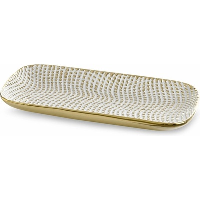 EUROFIRANY DEKORAČNÍ TALÍŘ VERDA 03 30 x 16 x 3 cm BÍLÝ
