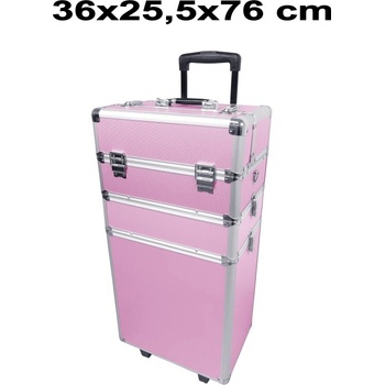 Top-Nechty kufrík na kolieskach trojdielny ružový 5536