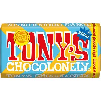 Tony's Chocolonely mléčná čokoláda s kousky pufované rýže a karamelem 180 g
