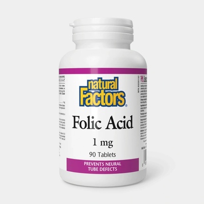 Naturals Factors Folic Acid 1mg 180 kapsúl