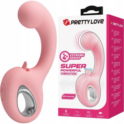 Вибратор с извита форма и движещ се език, 15, 4см. - Pretty Love Erynnyes (D-242904)