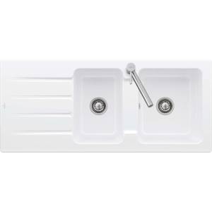 Villeroy & Boch Architectura - Керамична мивка 116x51 см с отвод, CeramicPlus, алпийско бяло 338002R1 (338002R1) Мивка за вграждане