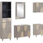 vidaXL Комплект шкафове за баня 5 бр. Сив 62 x 33 x 58 см (3310156)