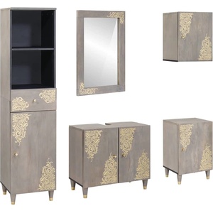 vidaXL Комплект шкафове за баня 5 бр. Сив 62 x 33 x 58 см (3310156)