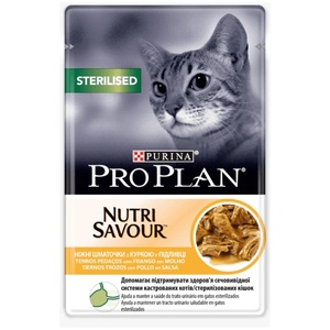  Паучове за кастрирана котка PURINA PRO PLAN NUTRISAVOUR Adult STERILISED, Пиле - 0.085кг