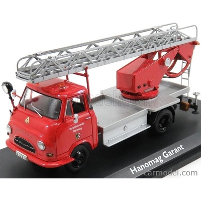 Schuco Hanomag Garant Fire Engine With Scala Fw Drehleiter Červená Stříbrná 1:43