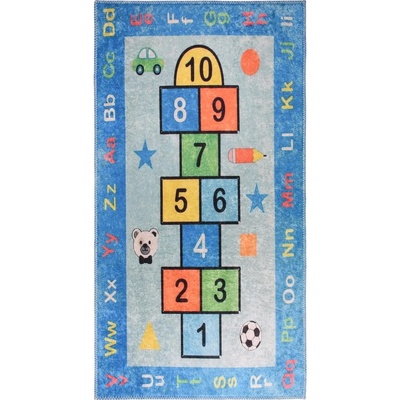 Vitaus Синьо детско килимче за игра подходящо за пране 100x160 cm Hopscotch Blue - Vitaus (KRN-KID-2026-100x160)