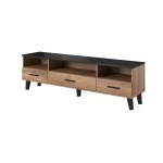 Cama meble Стойка Cama RTV LOTTA 180см дъб вотан + черен мат (LOTTA 1803S3K W)