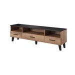 Cama meble Стойка Cama RTV LOTTA 180см дъб вотан + черен мат (LOTTA 1803S3K W)