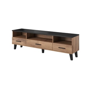 Cama meble Стойка Cama RTV LOTTA 180см дъб вотан + черен мат (LOTTA 1803S3K W)