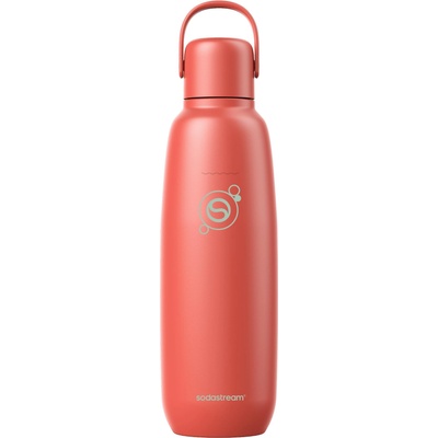 SodaStream Fizz & Go Stainless Steel Soda Bottle 0.9L Double Wall Insulated Thermos Bottle Keeps Hot & Cold for Carbonated Drinks Compatible with DUO, TERRA, ART, ENSO, Papaya Orange - 1062418440