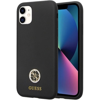 GUESS GUHCN614DGPK iPhone 11 / XR 6, 1" черен твърд силиконов калъф Silicone Logo Strass 4G (GUHCN614DGPK)