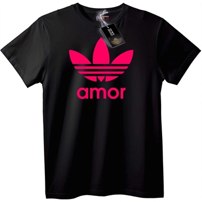 NOONEBRAND Тениска Amor с розово лого - 3XL, Black
