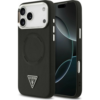 GUESS PU Leather Triangle Logo MagSafe Задний Чехол за iPhone 17 Pro Black Guess | Cheren | МЪЖЕ | UNI
